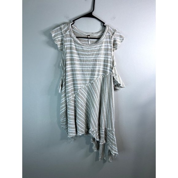 FREE PEOPLE Between The Lines Striped Tunic Dress $78 Retail Size LG - Picture 1 of 5